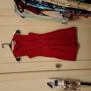 Madewell red pleated dress